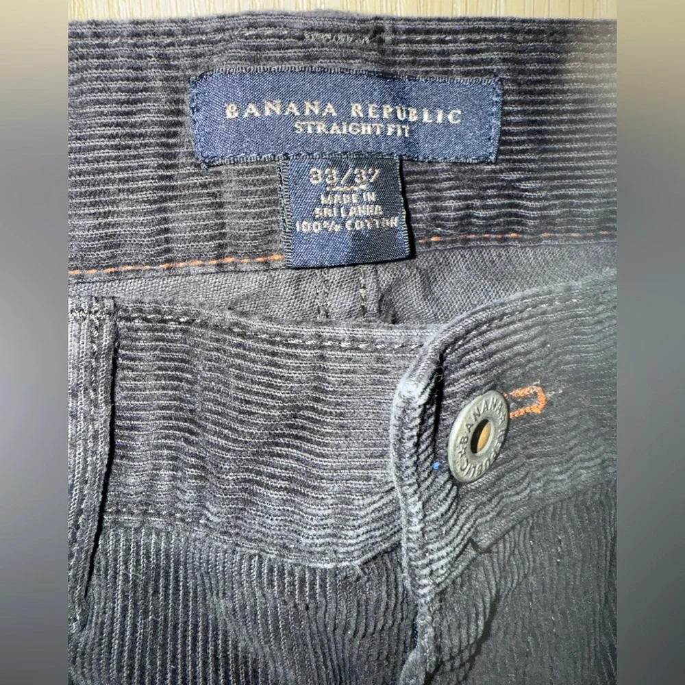 Banana Republic Charcoal Gray Straight Fit Corduroy Pants 33x32 100% Cotton